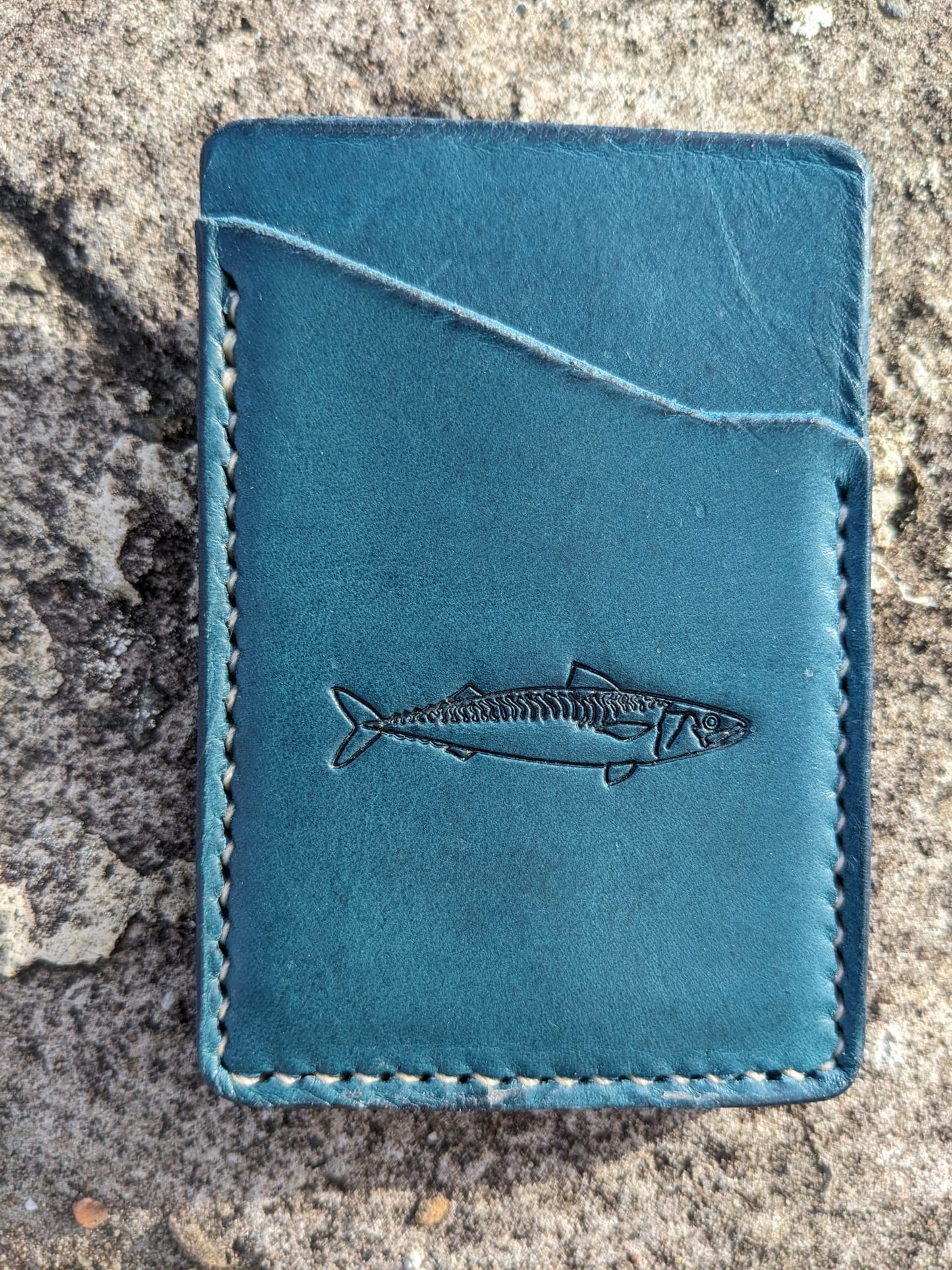 Mackerel design leather card wallet - J Boult Designs
