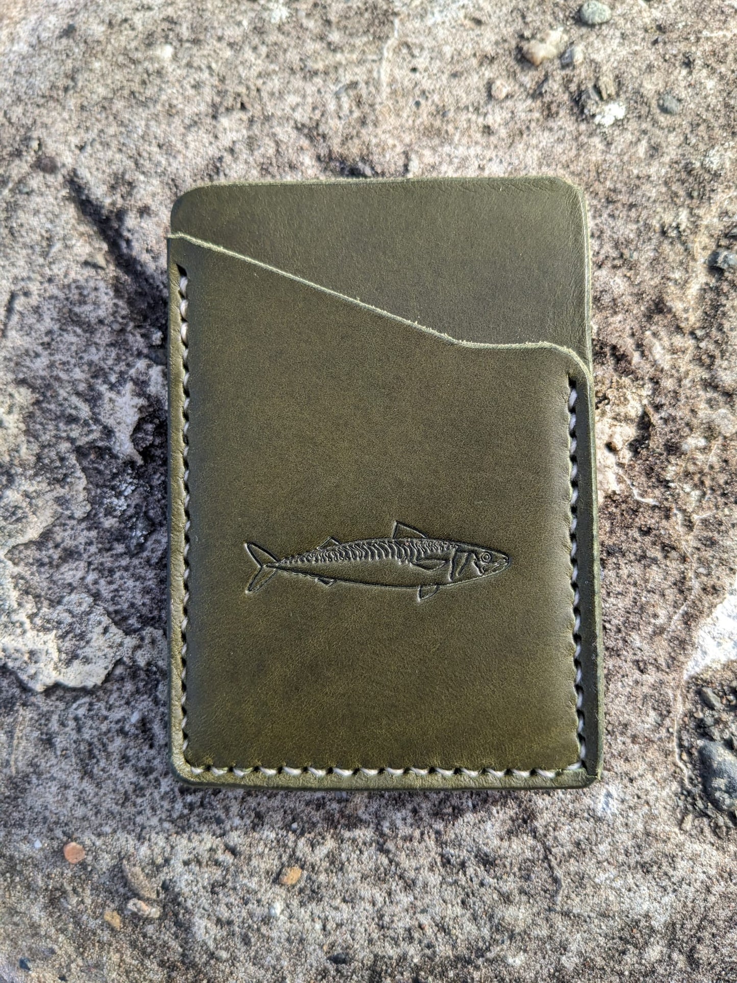 Mackerel design leather card wallet - J Boult Designs