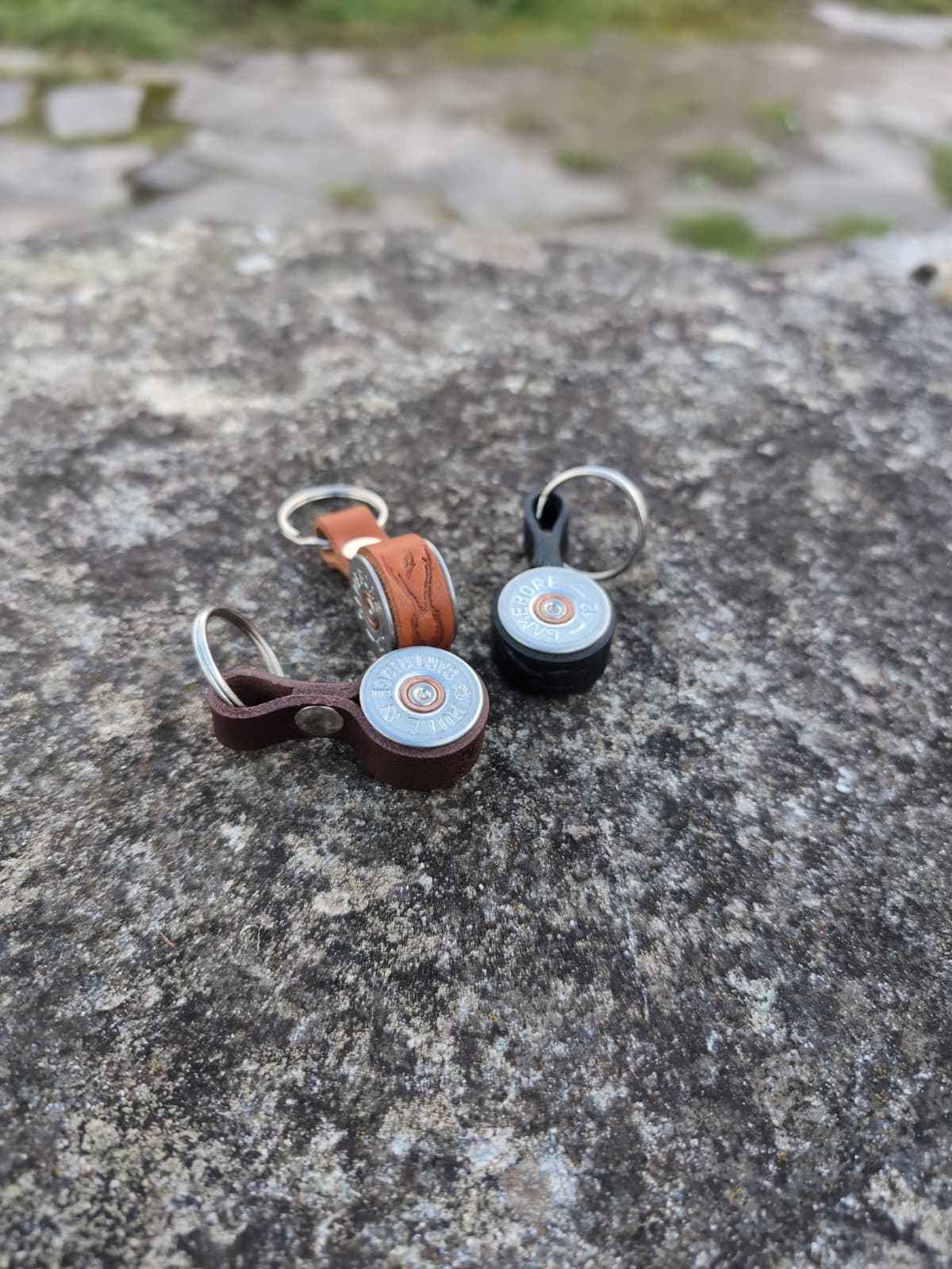 Shotgun Cartridge Key Ring With Leather Strap - J Boult Designs
