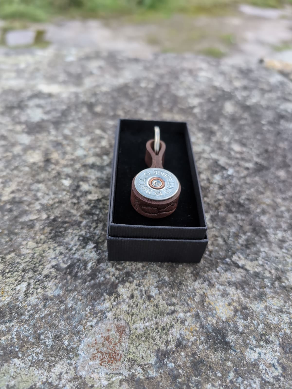 Shotgun Cartridge Key Ring With Leather Strap - J Boult Designs