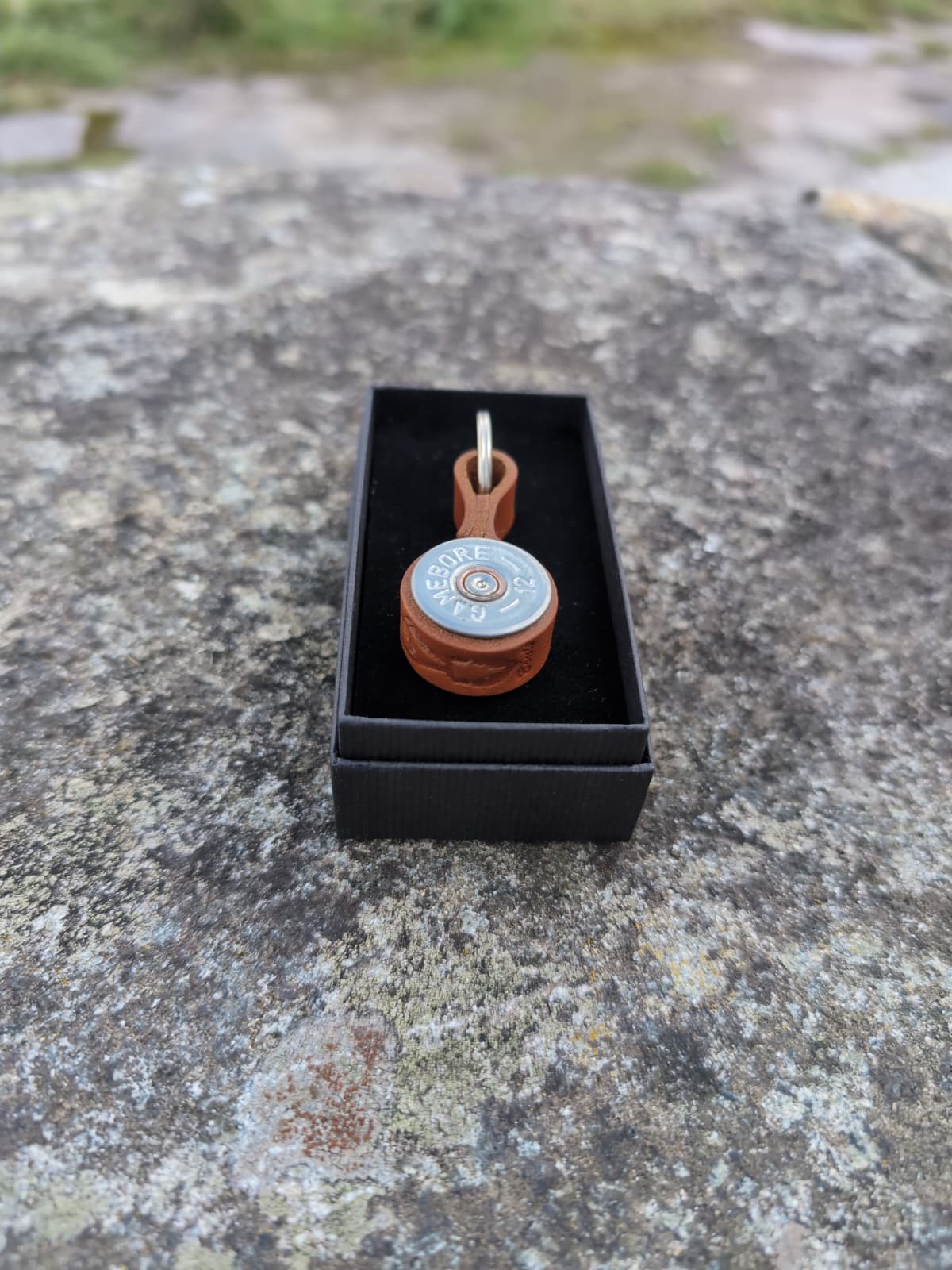 Shotgun Cartridge Key Ring With Leather Strap - J Boult Designs