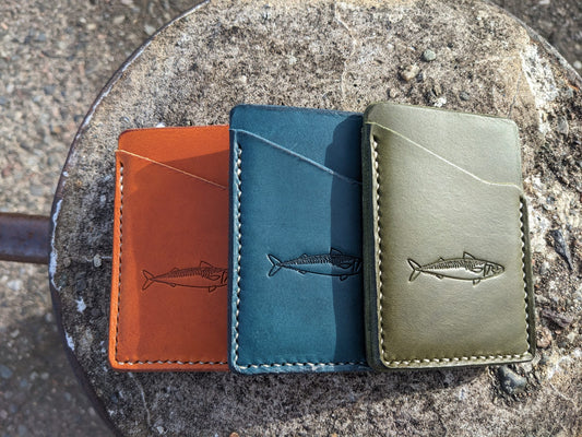 Mackerel design leather card wallet - J Boult Designs