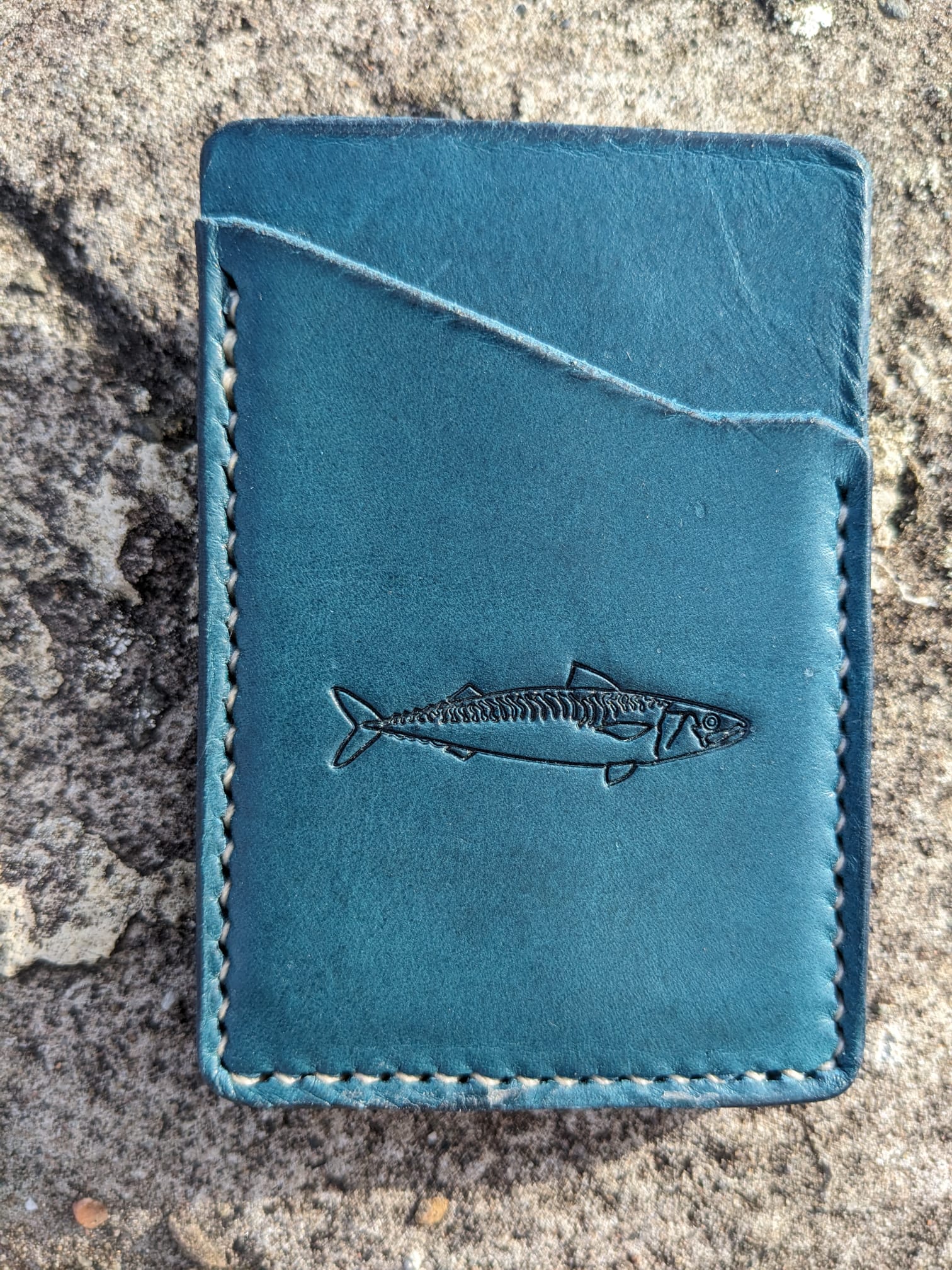 Mackerel design leather card wallet - J Boult Designs