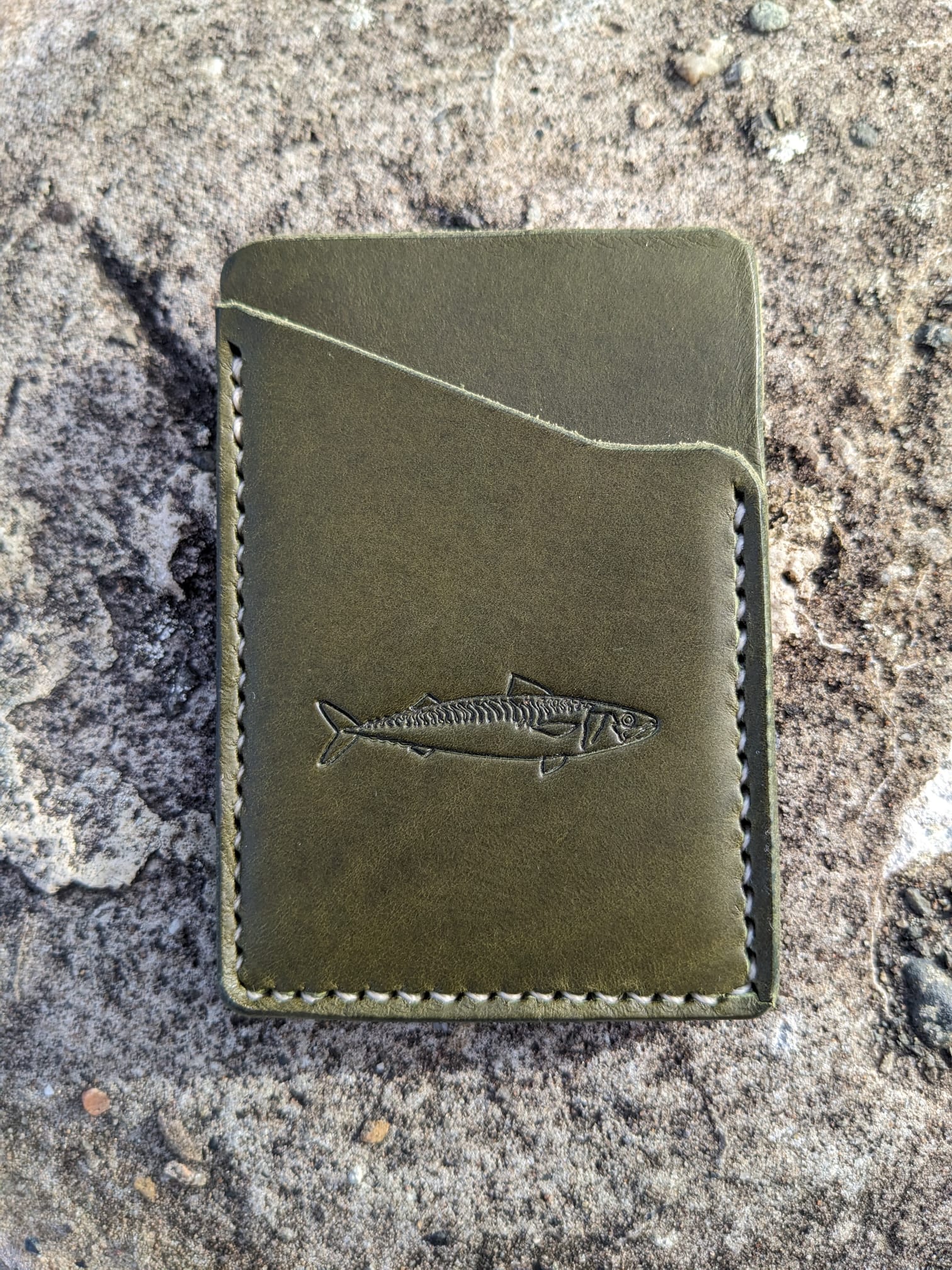Mackerel design leather card wallet - J Boult Designs