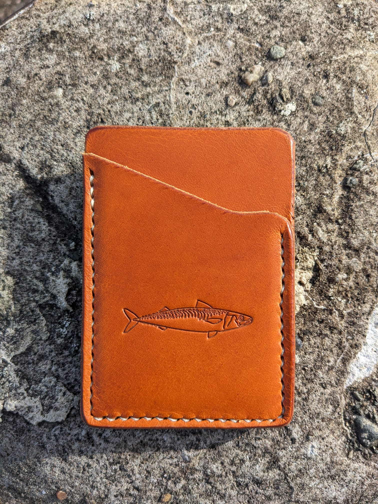 Mackerel design leather card wallet - J Boult Designs