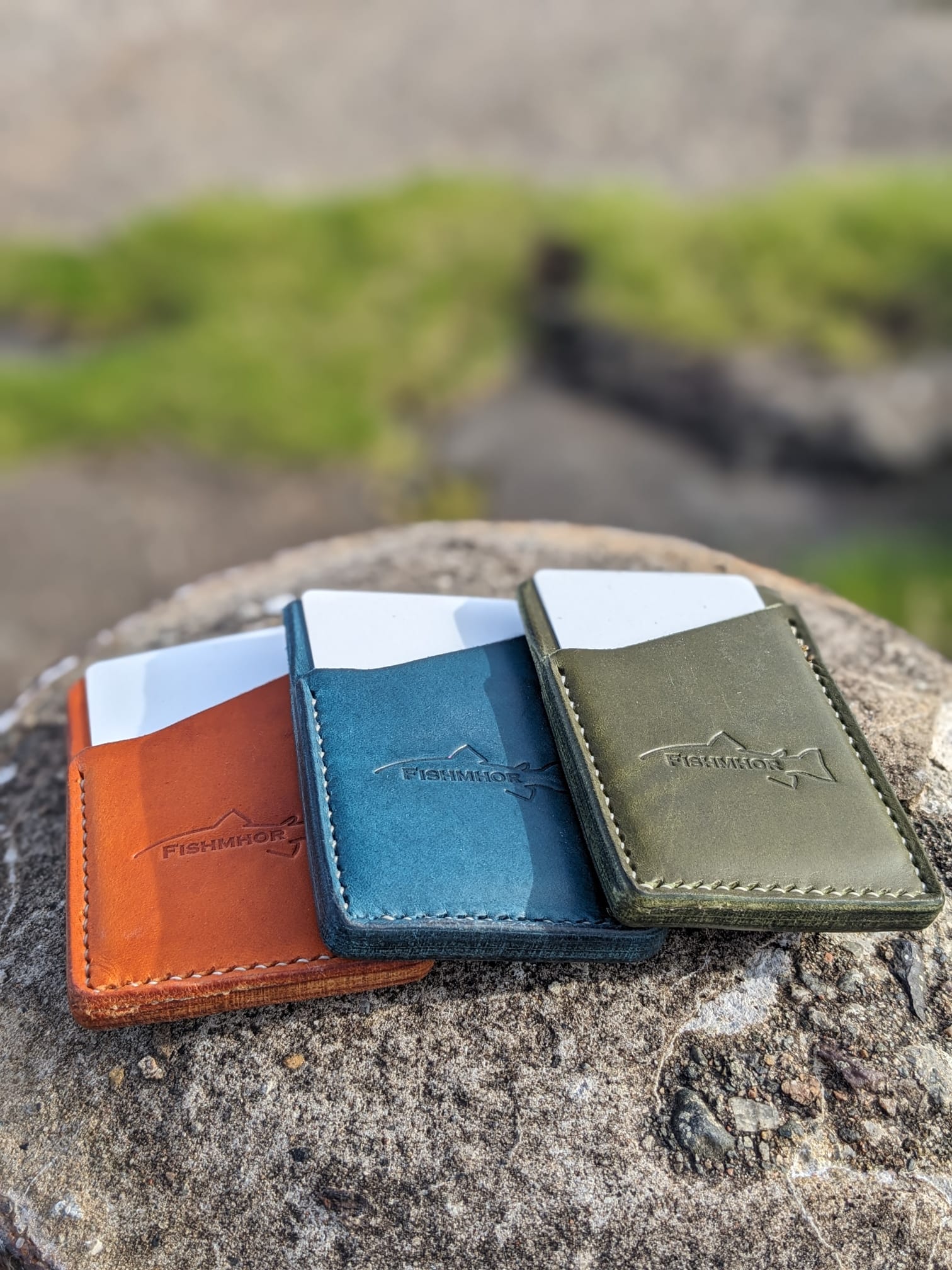 Mackerel design leather card wallet - J Boult Designs