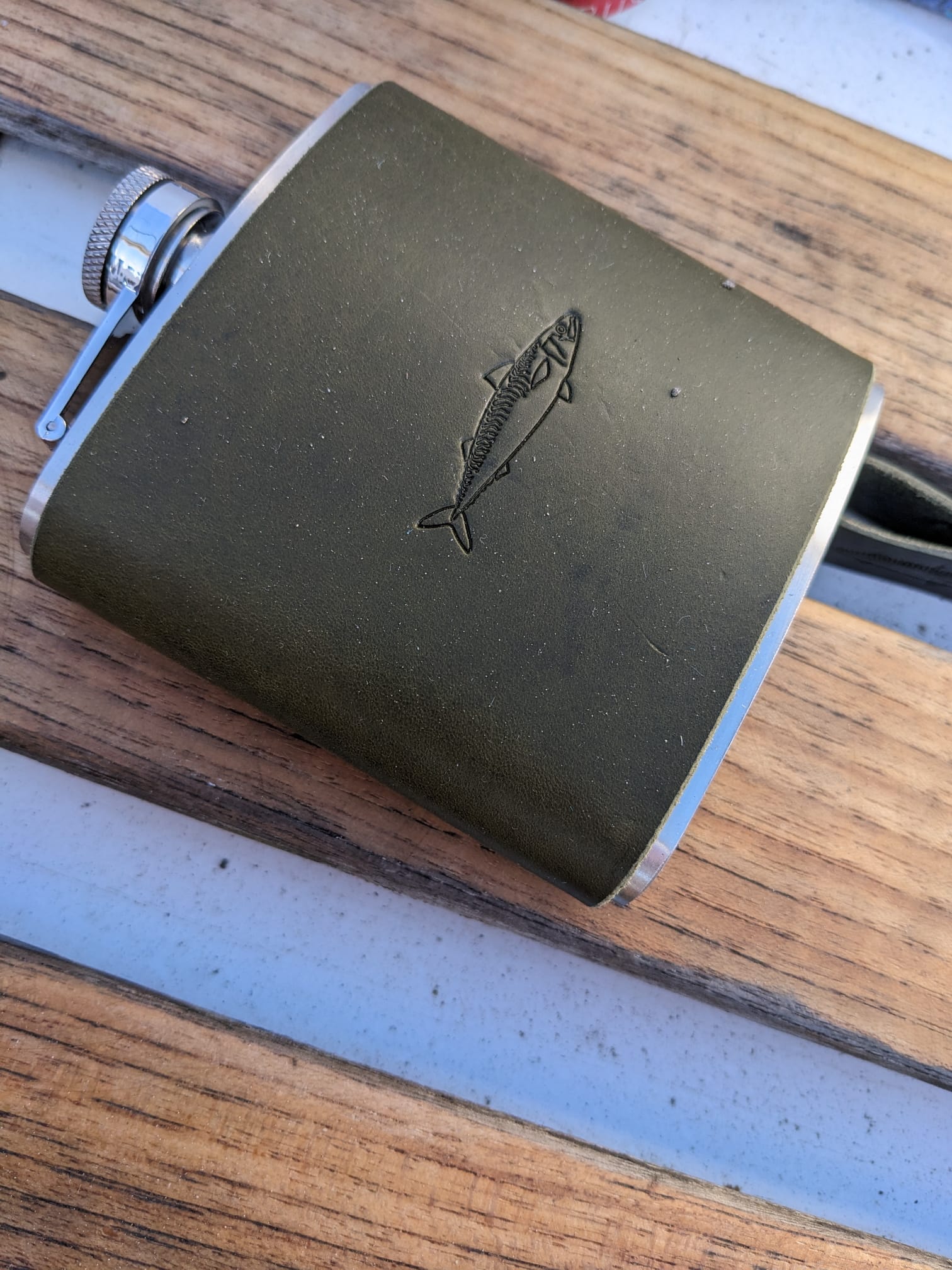 Mackerel design hip flask - J Boult Designs