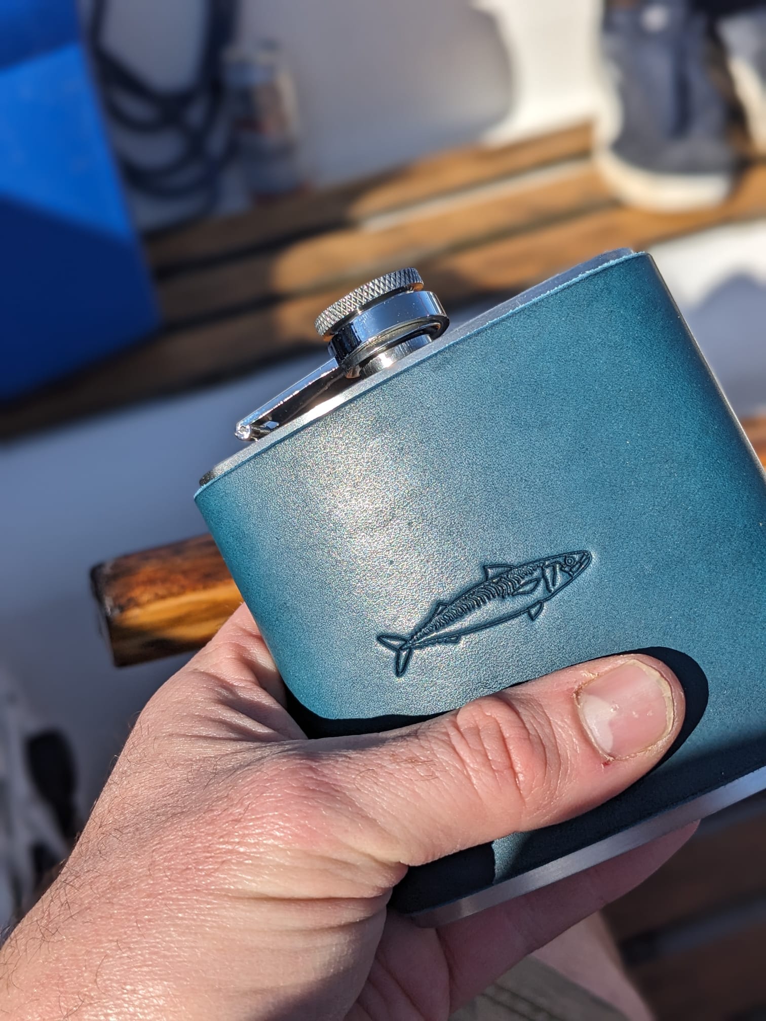 Mackerel design hip flask - J Boult Designs