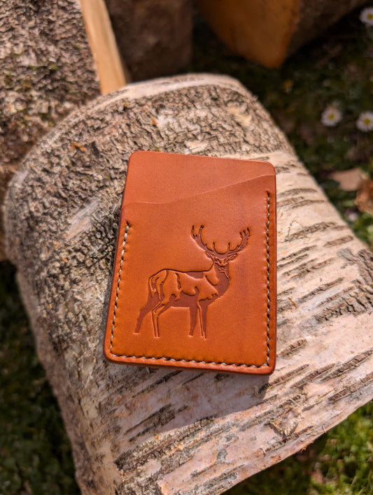 Red Deer Leather Card Wallet - J Boult Designs