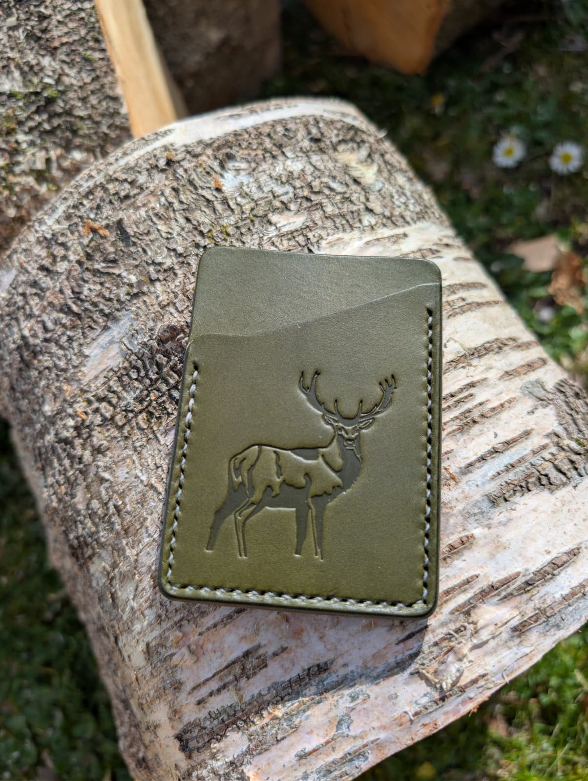 Red Deer Leather Card Wallet - J Boult Designs