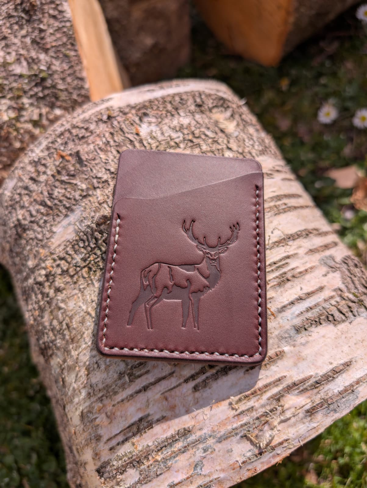 Red Deer Leather Card Wallet - J Boult Designs
