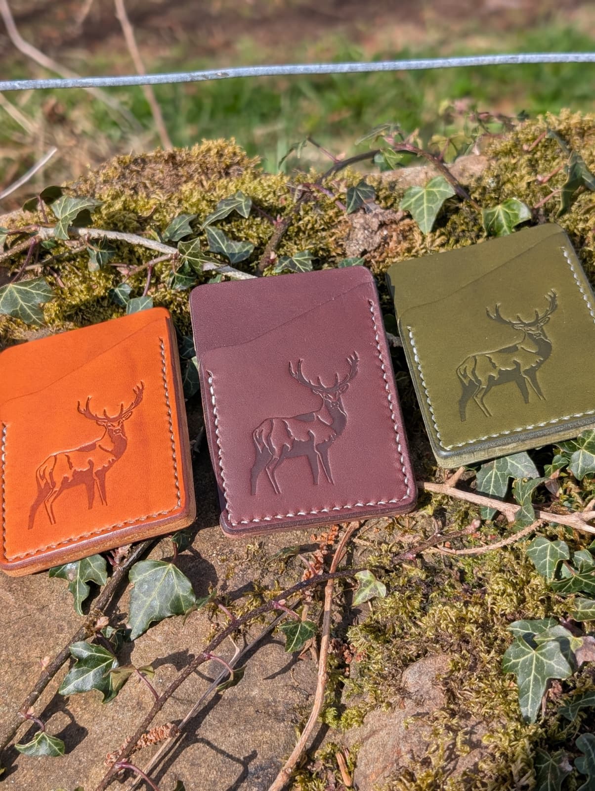 Red Deer Leather Card Wallet - J Boult Designs
