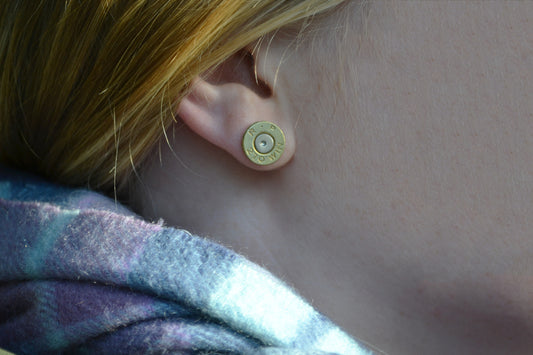 Gold Plated Bullet Stud Earrings - J Boult Designs