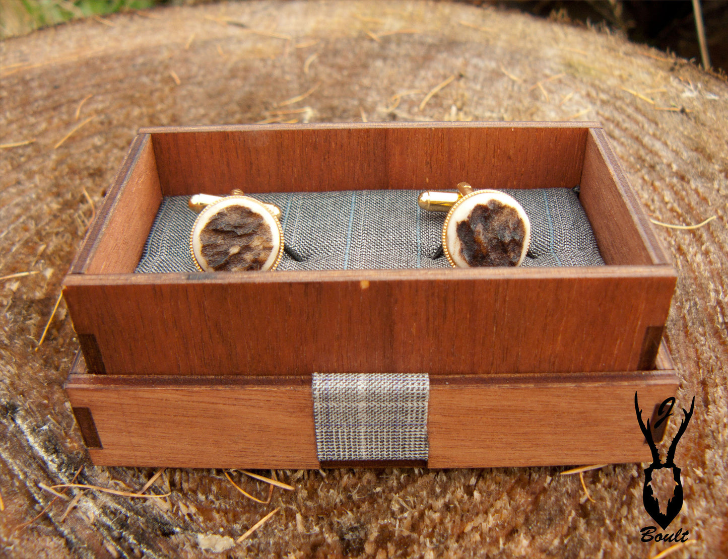 Gold Plated Antler Cufflinks - J Boult Designs