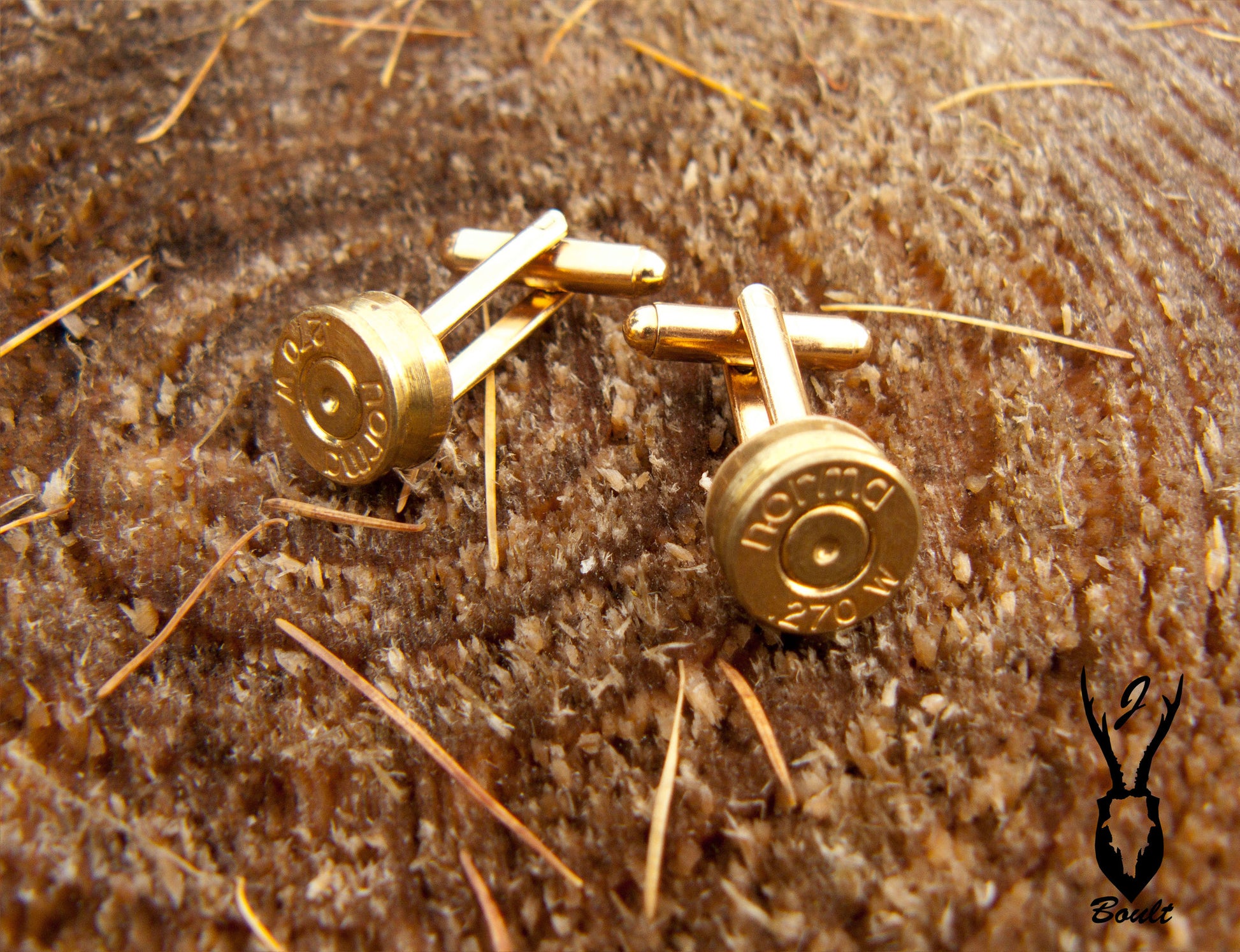 Gold Plated Bullet Cufflinks - J Boult Designs