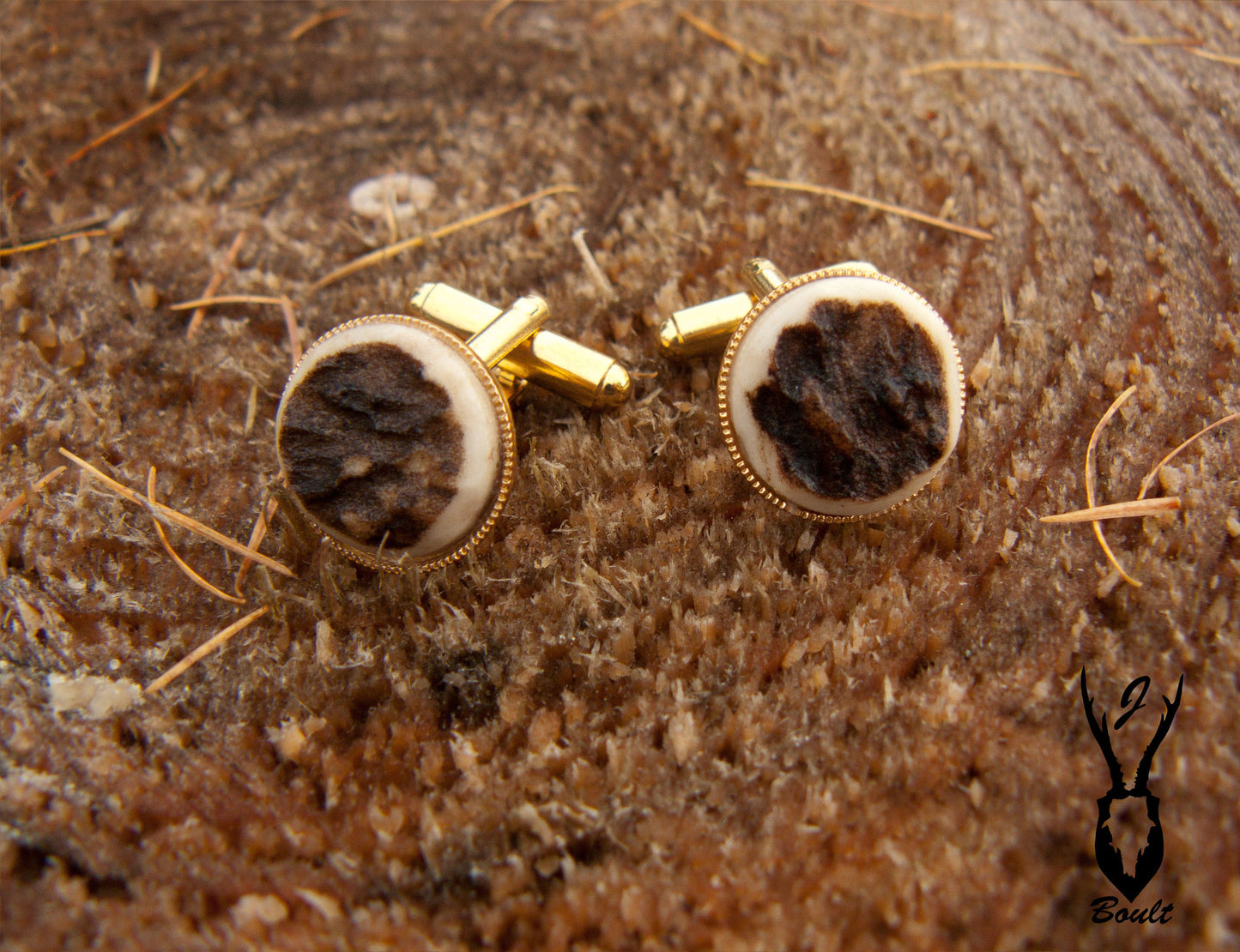 Gold Plated Antler Cufflinks - J Boult Designs