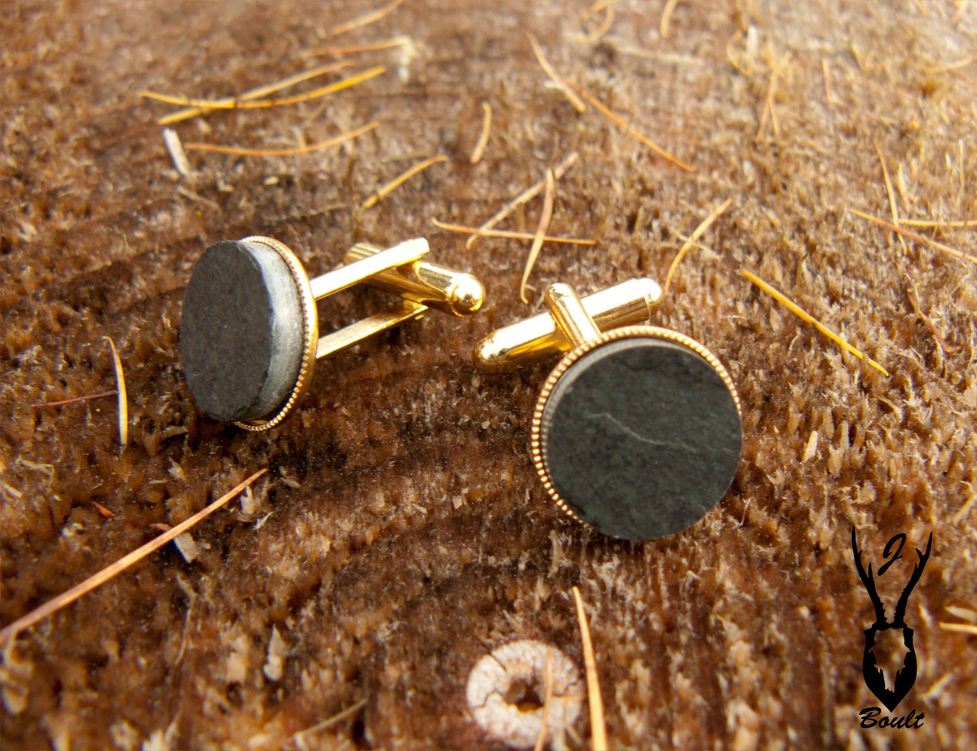 Gold Plated Slate Cufflinks - J Boult Designs