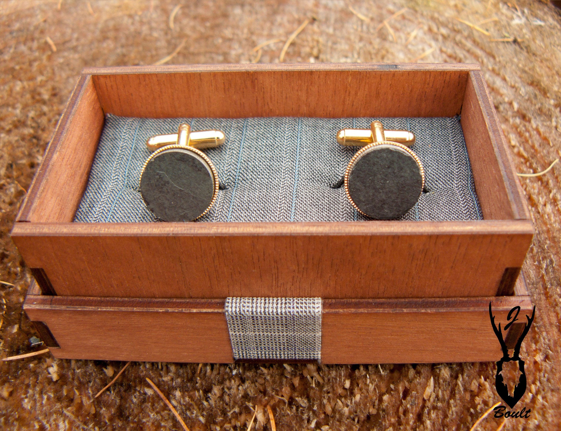 Gold Plated Slate Cufflinks - J Boult Designs