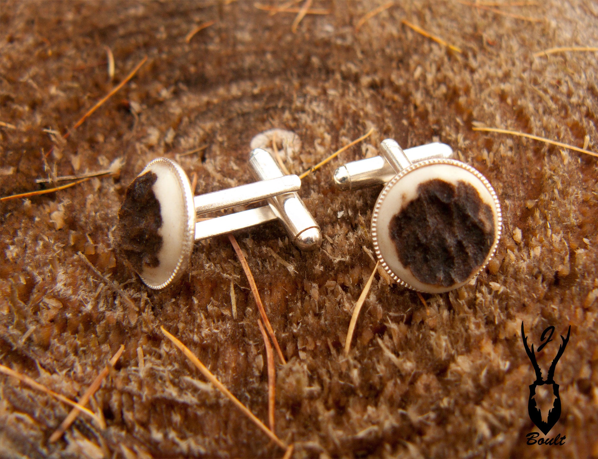 Silver Plated Antler Cufflinks - J Boult Designs