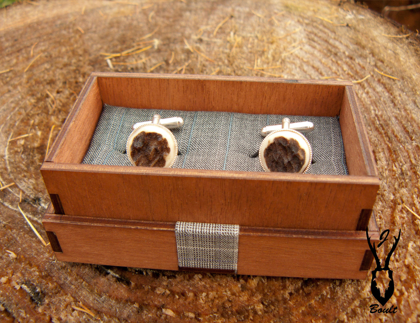 Silver Plated Antler Cufflinks - J Boult Designs