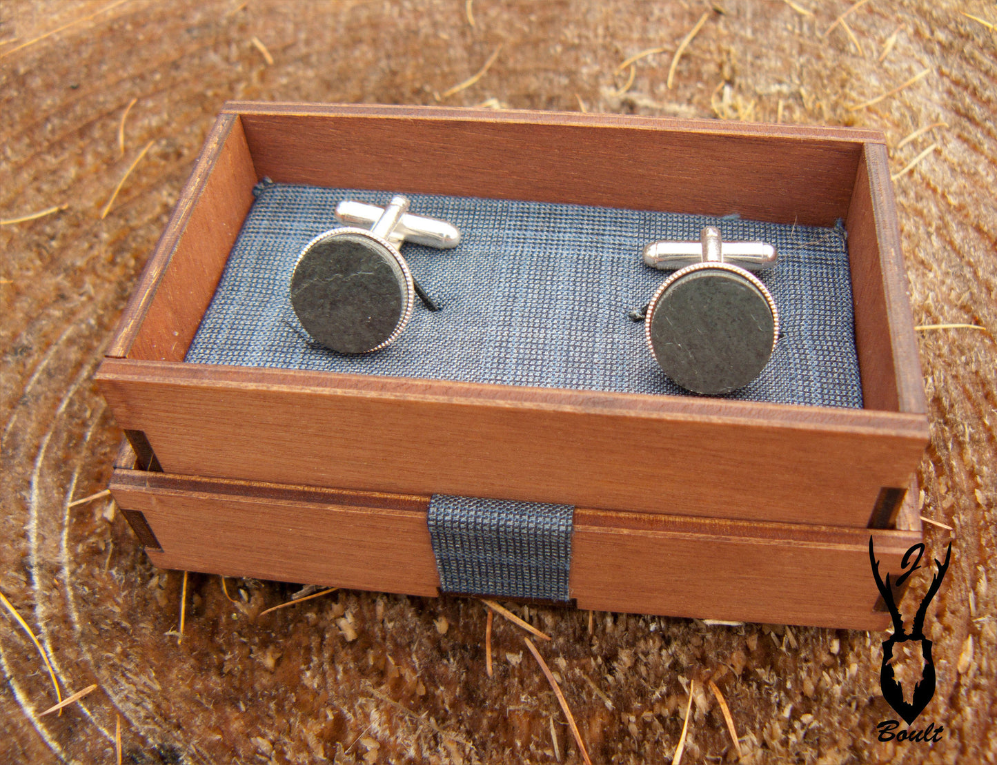 Silver Plated Slate cufflinks - J Boult Designs