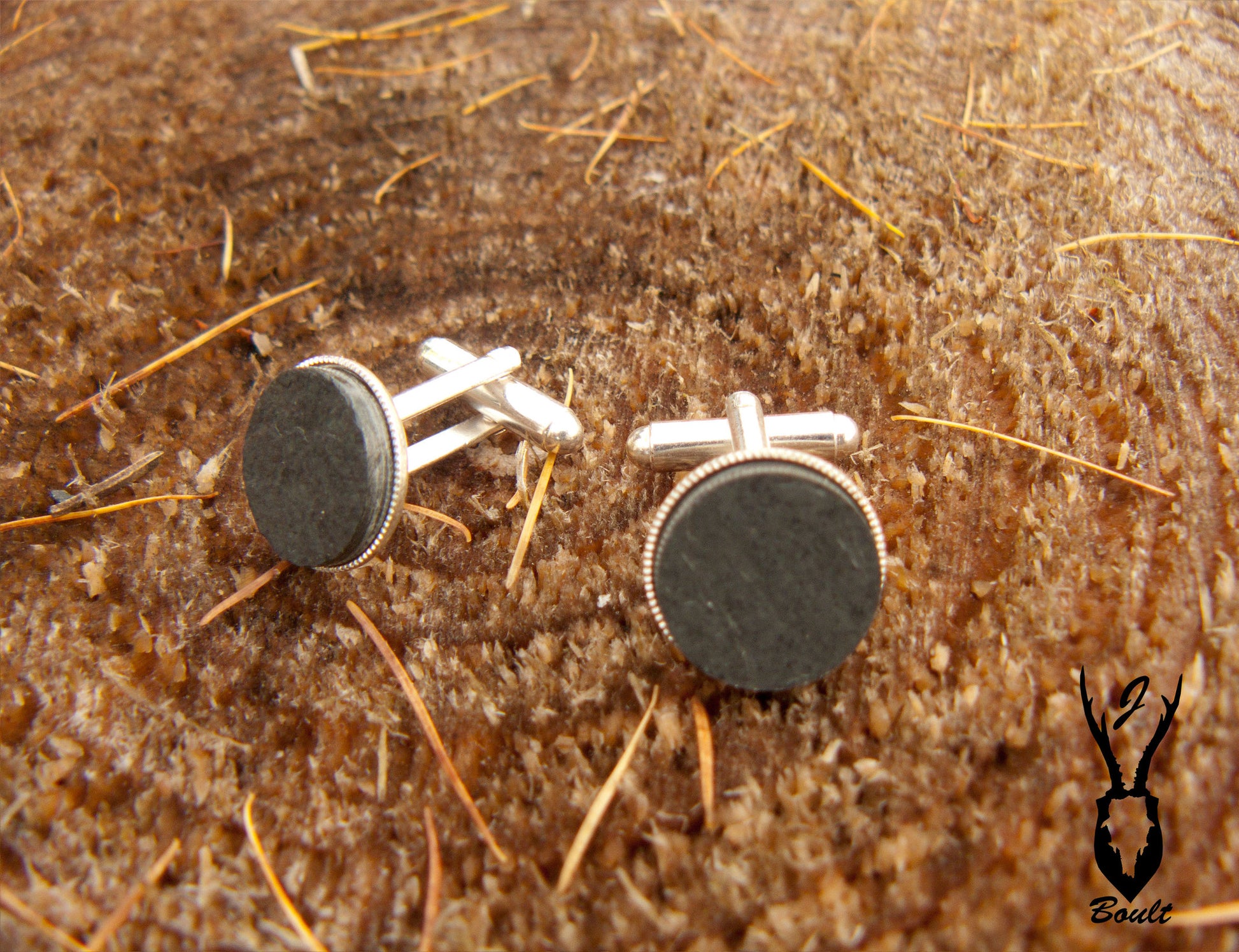 Silver Plated Slate cufflinks - J Boult Designs